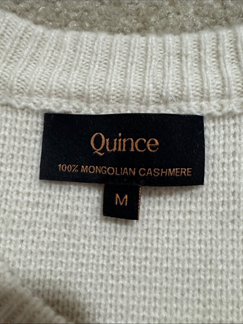 Quince 100% Mongolian Cashmere Structured Cardigan Ivory Button Pockets-Medium - Picture 8 of 8